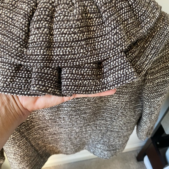 Ann Taylor Cropped Wool Tweed Brown Jacket Size 2P - Picture 6 of 11